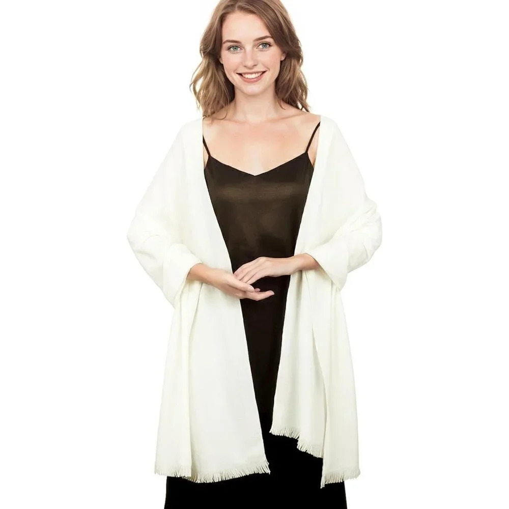 Swat Pany Scarf For Women Winter Pashmina Shawls For Women Wedding  Shawls-ivory